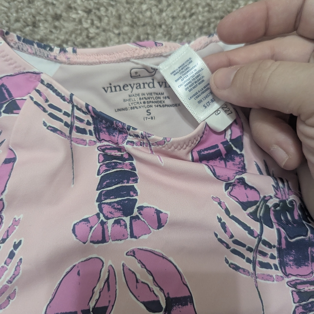 Vineyard Vines Pink and Purple Lobster Long Sleeve Rashguard - Picture 3 of 3